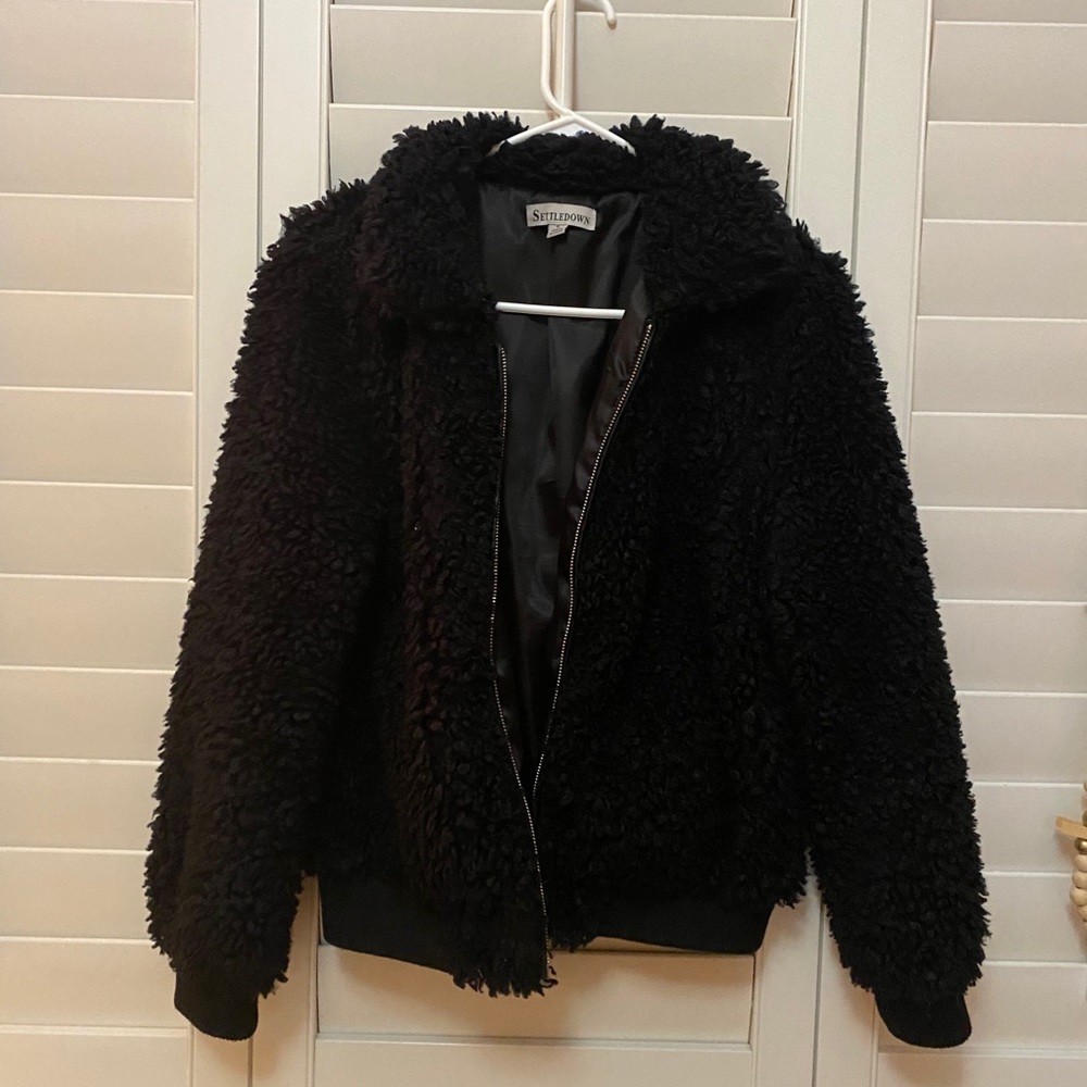 Black Sherpa Furry Jacket